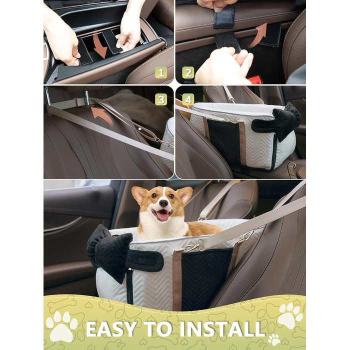 Автомобільний крісло для собак, переноска для маленьких собак до 5,9 кг, з м'яким, знімним, миючим подушечкою