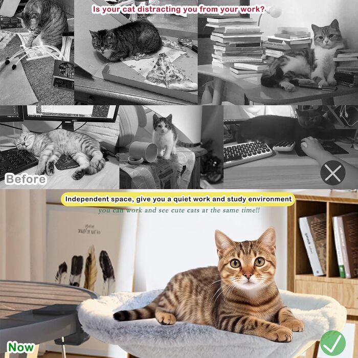 Кішка гамак-ліжко, кошик для сну, м'яке ліжко для котів та цуценят ZTIKSNYU, 45x45 см, з ковдрою та іграшками, до 22 кг