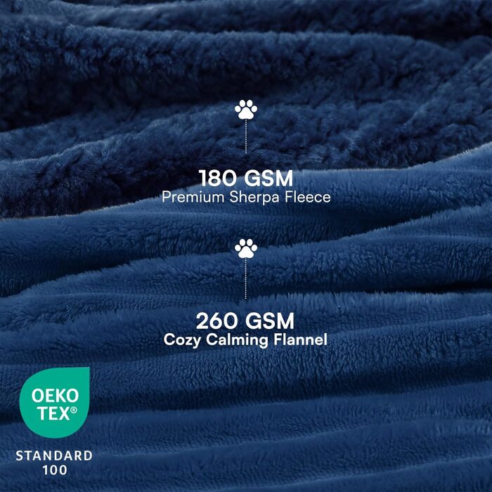 Водонепроникний плед для собак та котів Luciphia, 100x145 см (Морська синя)