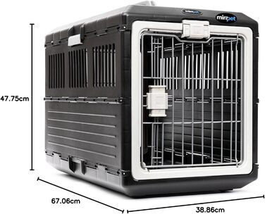 Складана переноска-клітка Mirapet для собак, 68,6 см, для дому та вулиці, з 360° вентиляцією та захистом стін, пластикова, США