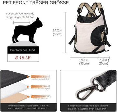 Рюкзак для кота Haustièr з регульованим плечем, 35 см - переноска для кота та собаки, дихаюча, для подорожей та прогулянок