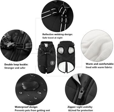 Тепла жилетка для собак Aiboria з флісу та нагрудником, захист від вітру