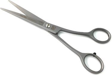 Ножиці для собак Solinger: професійні ножиці для грумінгу, пряма ріжуча частина, ергономічна форма, без гачка, 18,5 см, з круглим кінчиком, з нержавіючої сталі