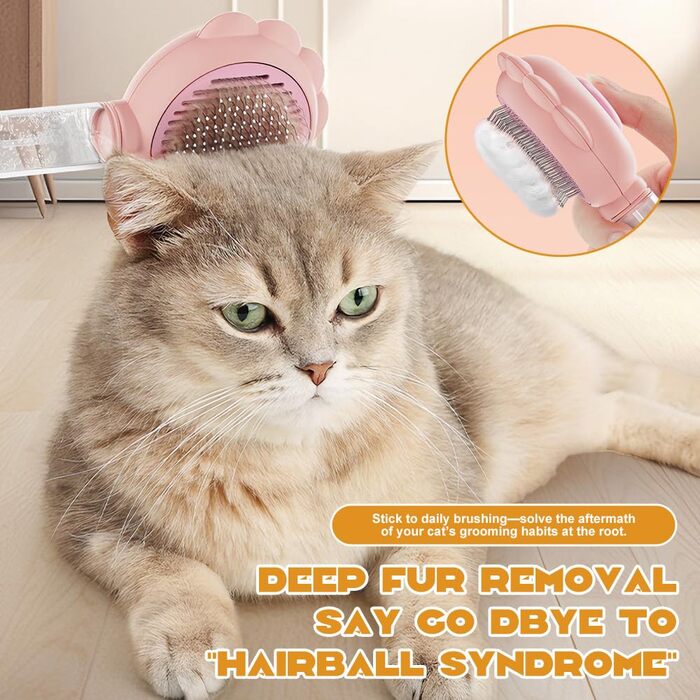 Бурштук для догляду за шерстю котів та собак, рожевий, з пульверизатором, для короткої та довгої шерсті