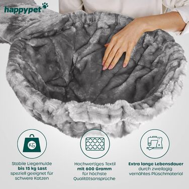 Дерево для котів HAPPYPET Oscar 161 см, стійке, для великих і важких котів (Мейн-кун), товсті стовпи 12 см, преміум-плюш 600 г, міцна конструкція, сіре