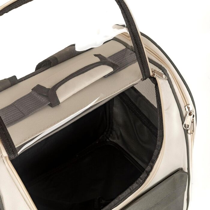 Рюкзак для тварин Petsona: переноска для кота та собаки, сірий, 37 × 34 × 25 см