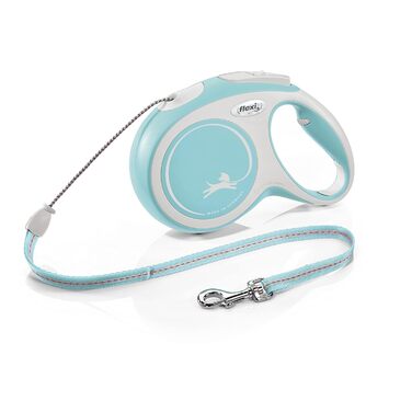 Висувна повідка для собак Flexi, м'який хват, блакитна, 3/5/8 м, до 20 кг