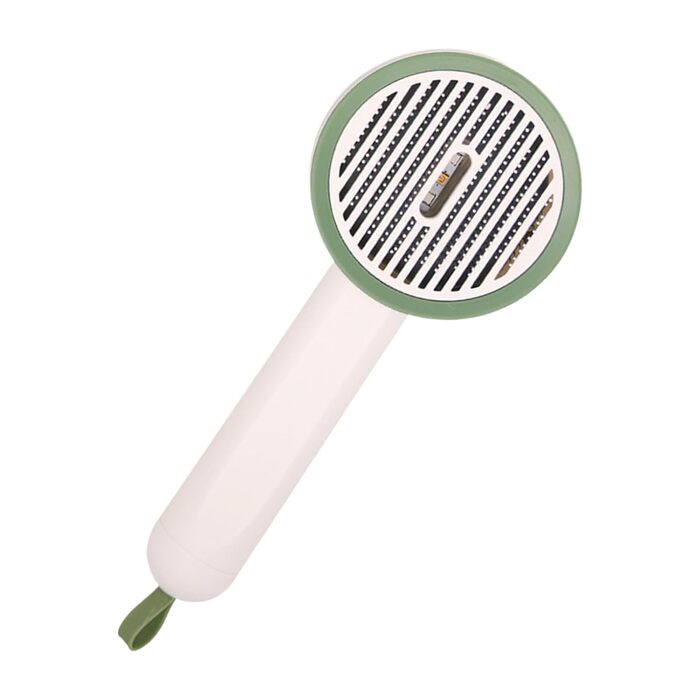 Зубна щітка для тварин | Гребінець для видалення шерсті цуценят | Ергономічна щітка для грумінгу з функцією UV, кнопкою розблокування для щоденного догляду за шерстю тварин, зелений (білий)