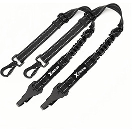 Ремінь безпеки для собак в авто: 2 шт., чорний, 60 см, з регулюванням та амортизацією