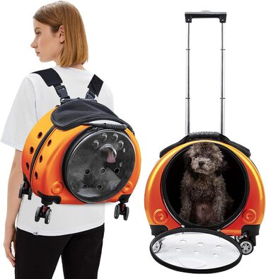 Рюкзак для тварин PETCUTE, розкладний, до 7.5 кг, з підкладкою, гарна вентиляція, для собак та котів, ідеальний для подорожей та прогулянок (Помаранчевий)