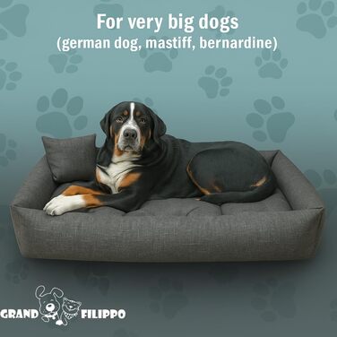 Лежанка для собак водонепроникна - лежанки для маленьких та великих собак - лежанка для собак з неслизьким дном - собачий кошик, лежанка 120x90x20 чорне лляне полотно