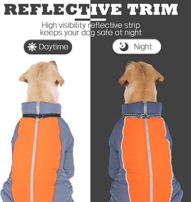 Зимовий теплий пуховик для собак, світловідбиваючий, вітронепроникний, з підкладкою з флісу, водонепроникна куртка для собак з блискавкою та кріпленням для шлейки, HazeBlue, 20