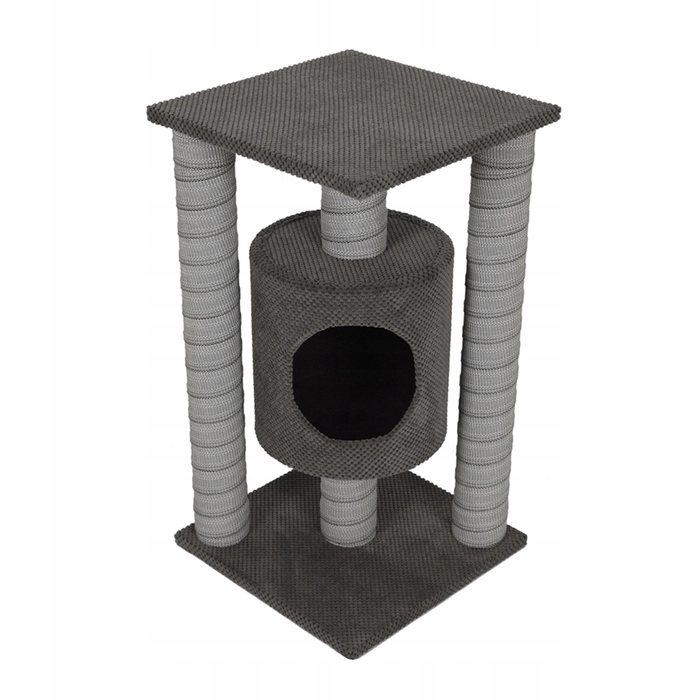 Комплект для котів Makspol 61: низька та висока дряпки, лежанка, килимки-дряпки, стовпчик та ігровий комплекс (100 см)