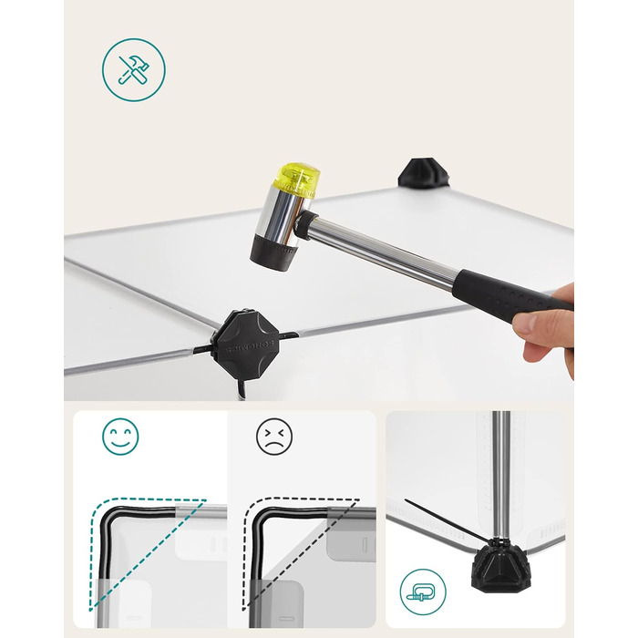 Клітка для тварин SONGMICS Freigehege з піддонами, 2 шт., біла, 125 x 63 x 42 см, для кроликів, хом'яків, їжаків