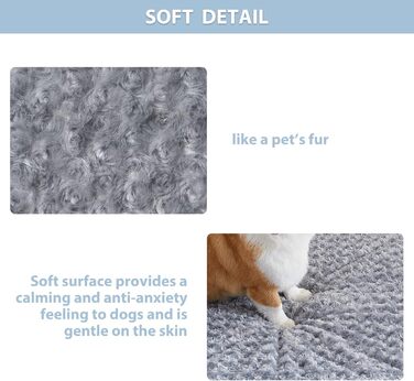 Ортопедичне собаче ліжко WNPETHOME великого розміру, 107 x 76 x 10 см, сіре, з ефектом пам'яті, м'який плюш, знімний