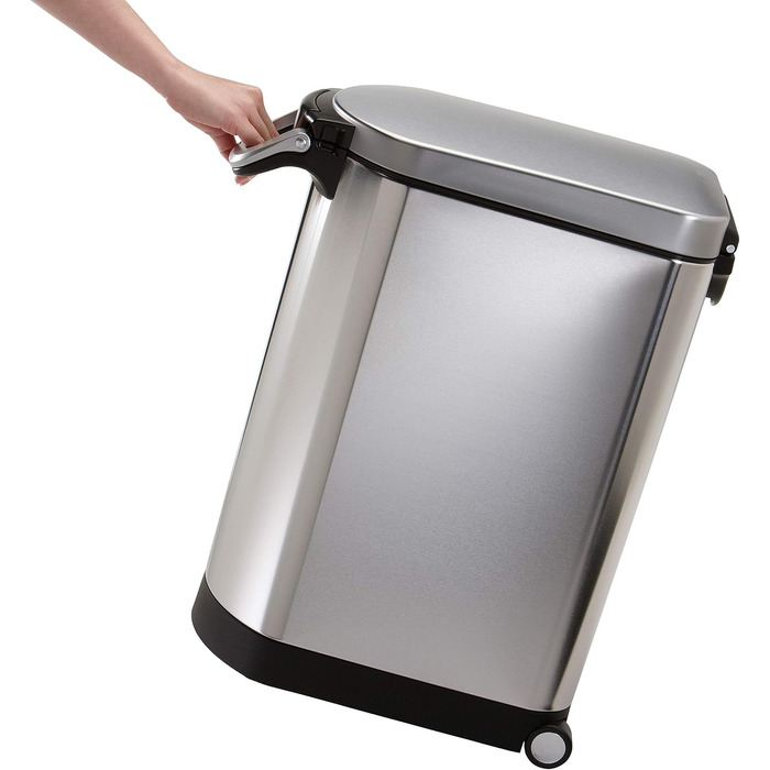 Контейнер для корму simplehuman CW1886 25 л, нержавіюча сталь, герметичний, для зберігання сухого корму для собак і котів, 12 кг, 10 років гарантії