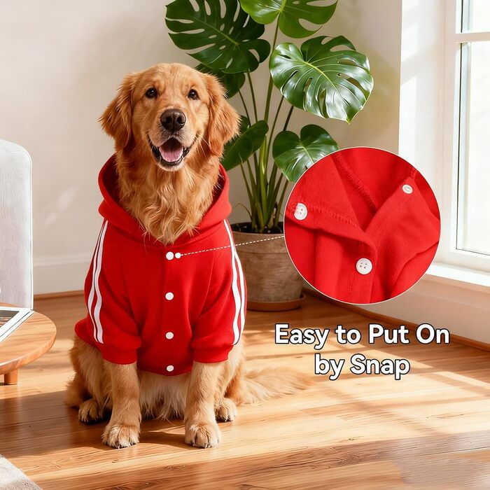 Теплий пуловер для собак NAMSAN, зимовий одяг для великих собак, червоний, худі, 4XL