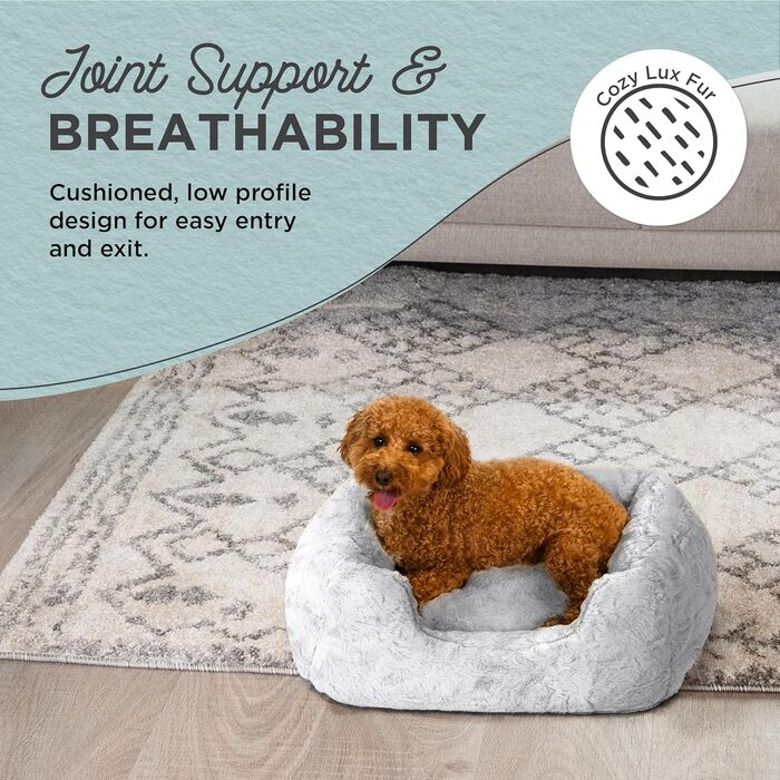 Лежак для собак Best Friends by Sheri Soothe & Snooze Lounge Lux, прямокутний, меморі фоам, сірий, розмір S 51x38 см, праний