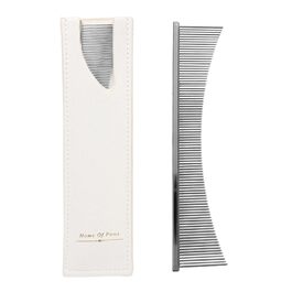 Гребінець для собак та щітка для котів - інструмент для догляду за шерстю, видалення ковтунів, для цуценят, довгошерстих порід, щоденний догляд, після купання, сріблястого кольору