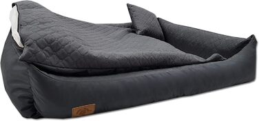 Odolplusz XXL Ліжко для великих собак, ортопедичний диван-крісла для собак, темно-сірий, 120x90x19 см