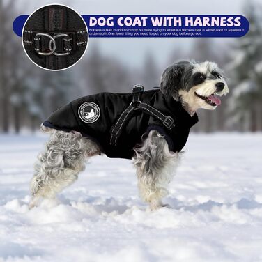 Водонепроникний зимовий одяг для собак з підстилкою - чорний, XXL (маленькі, середні, великі породи)