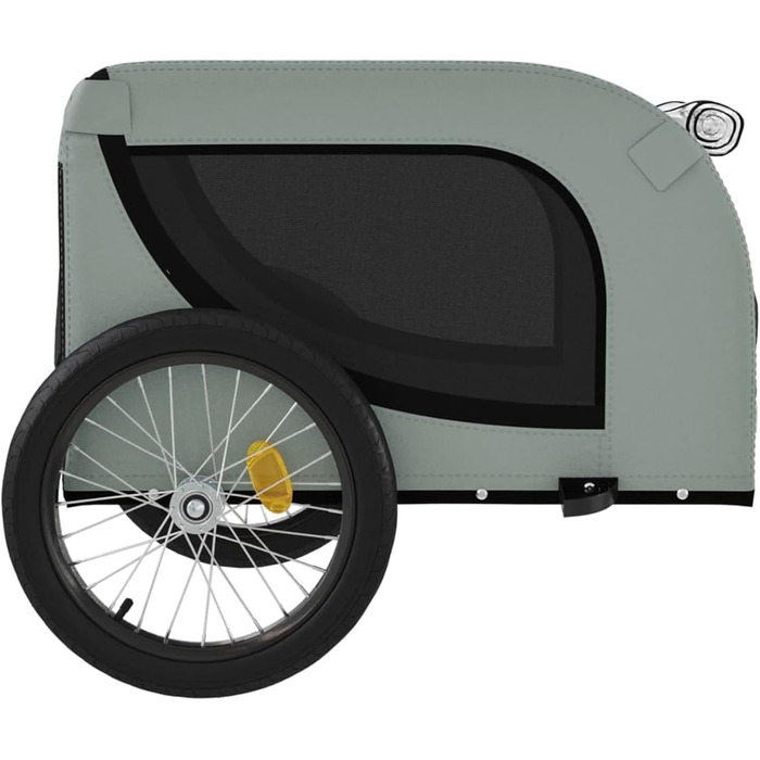 Фасба Причіп для собак, велосипедний причіп для тварин, причіп для собак з відбивачами та прапорцем, причіп для котів та домашніх тварин, сірий та чорний, оксфордська тканина та метал