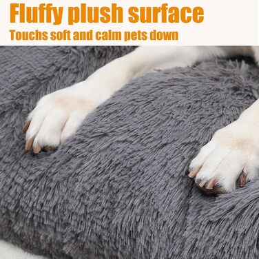 М'яке ліжко для собак середніх порід та котів, 75 x 50 x 8 см, темно-сірий колір