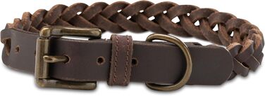 Сплетене шкіряне ошийник для собак – Міцний ручної роботи з преміум-шкіри буйвола Clarissa (M (36.0-45.0cm))