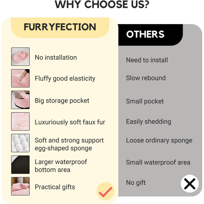 Велике ліжко для собак та людей FURRYFECTION, 180x114x35.6 см, рожеве, з ковдрою та подушкою