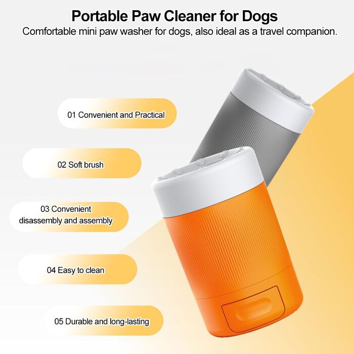 Автоматичний очищувач лап для собак - мийка лап з м'якими силіконовими щетинками