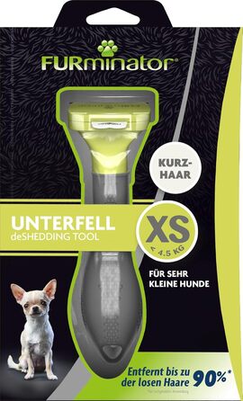 FURminator для собак XS: щітка для видалення підшерстка - покращене дизайну (Версія 2.0, для короткошерстих порід)