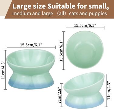 Підвищений годівниця для котів та собак Busnos, керамічний, жовтий, 15.5x15.5x11 см