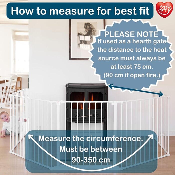 BabyDan Flex XXL, захисне ворота для каміну та сходів, 90-350 см, чорний колір, виробництво Данія