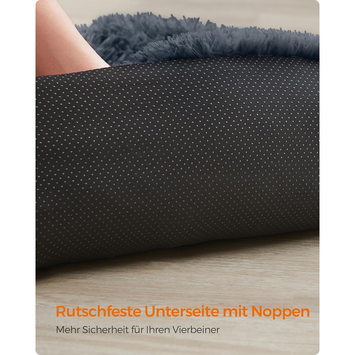 Крісло-лежанка для собак Feandrea FluffyHug, м'яка лежанка-софа, захист дивану, подушка для собак, розмір L, для середніх собак, 95 x 85 x 16 см, темно-сірий