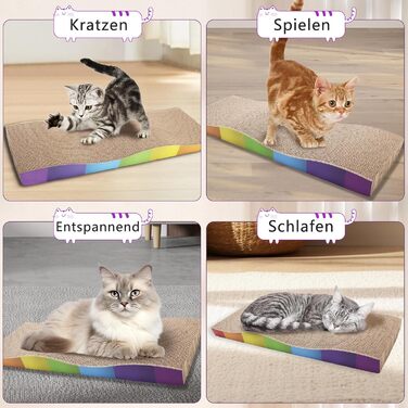 Котячі кігтеточки, 2 шт. Міцні картонні кігтеточки для котів з котячою м'ятою, перероблювана картонна підставка для дряпання котів 62.9 * 21.5 * 4.8 см, кігтеточки для догляду за кігтями