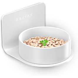 Настінна годівниця для котів та собак Draiax ElegantFeed S - керамічний миска, білий колір