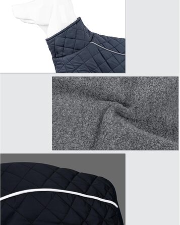 Зимовий теплий одяг для собак: вітронепроникна бавовняна жилетка, утеплена модель для прогулянок, походів, кемпінгу та міста (морська синя)