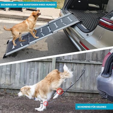 Рампа для собак Ultiness® - телескопічна, складна, з антиковзким покриттям, з алюмінію. Підходить для авто, позашляховиків та вантажівок.