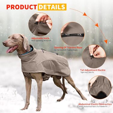 Водонепроникний теплий зимовий одяг для собак PETCUTE: куртка-жилет з отвором для шлейки, XXL, коричнева