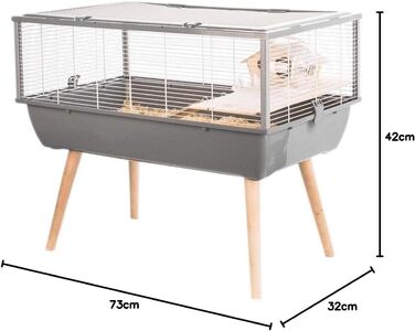Клітка для гризунів Zolux Neo Nigha мала, 77,5×47,5×64,5 см, сіра