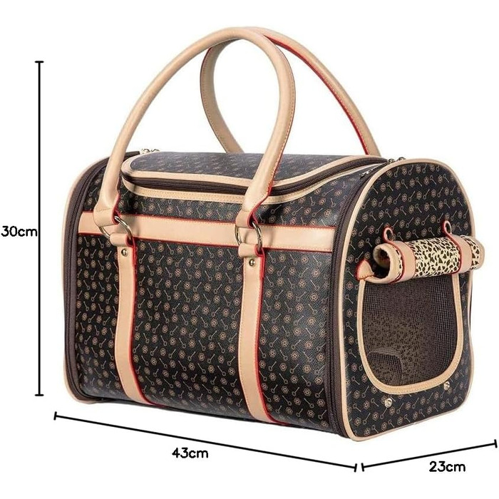 Сумка-переноска для собак та котів, велика, з PU шкіри, модний дизайн