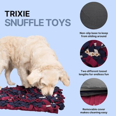 TRIXIE Інтерактивний килимок-головоломка для собак «Schnüffelteppich», 50x34 см – іграшка для розвитку інтелекту та пошукових навичок