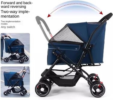 Дитяча та собача коляска Hundebuggy, складана, з кошиком та регульованою ручкою, червона, 48x69x94 см