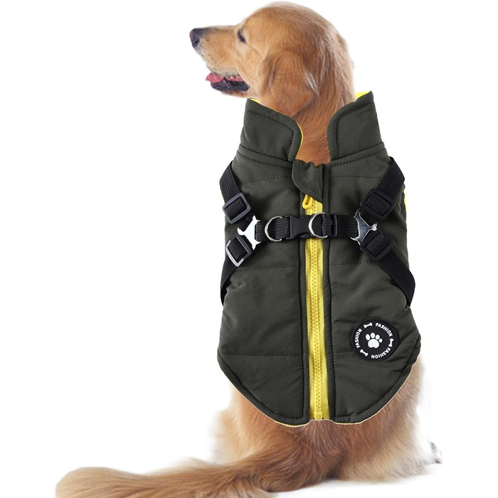 Зимова куртка для маленьких собак: тепла, вітро- та водовідштовхувальна | Куртка з блискавкою для собак, зелена, XS