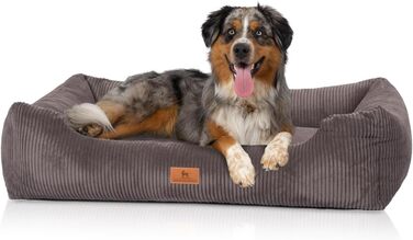 Лежак для собак Knuffelwuff Olivia XL із корду, 105x75 см, знімний чохол, праний, для великих, середніх і малих собак, бежевий, ручне плетіння