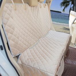 Захисний чохол на сидіння автомобіля для собак Deluxe – водовідштовхуючий, довговічний, стійкий до нагрівання, антиковзкий, 49' x 56', бежевий