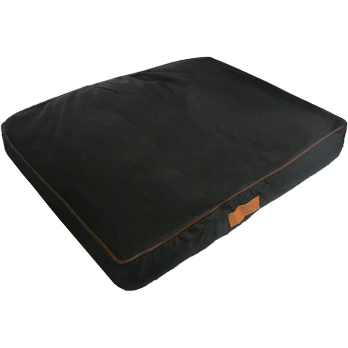 Ортопедичне собаче ліжко Ellie-Bo з Memory Foam, чорне, вологостійке, для клітки 76 см, розмір M (71x48x6 см)