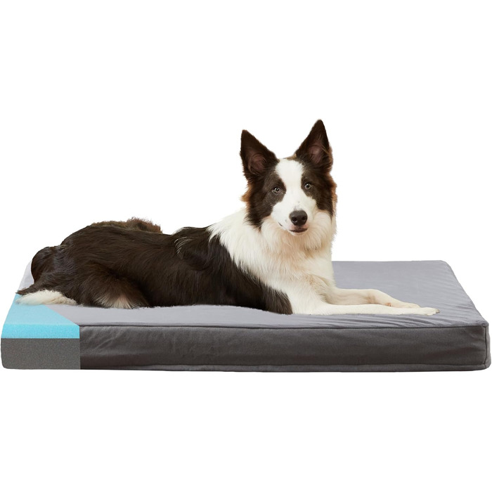 Ортопедичне ліжко для собак з Memory Foam, охолоджуюче ліжко для великих собак, водонепроникне ліжко для клітки з знімним, пральним чохлом, розмір XXL (119,4 см, 50 кг)