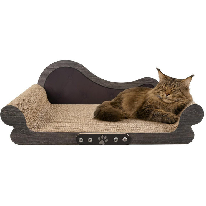 Кігтеточка для котів XXL, 68 см, килимок з дизайном дивану, з щільного гофрокартону для відпочинку та ігор