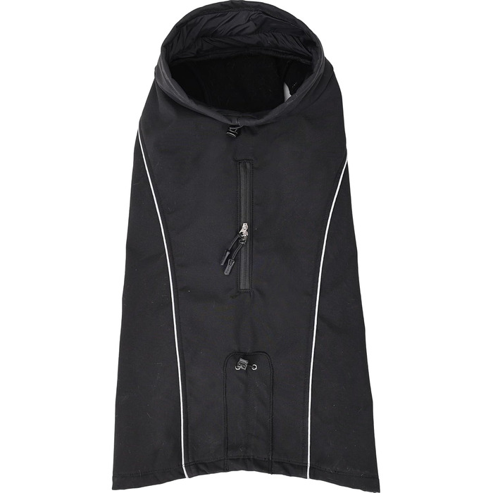 Тепла куртка для собак на холодну погоду, вітрозахисна з коміром, жаростійка, світловідбиваюча жилетка, міцна для активного відпочинку (XS-XXX-Large, Чорний)